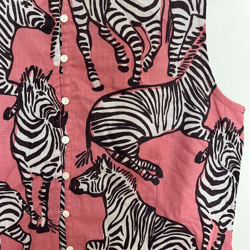 Compania Fantastica Zebra Print Button-Up Top